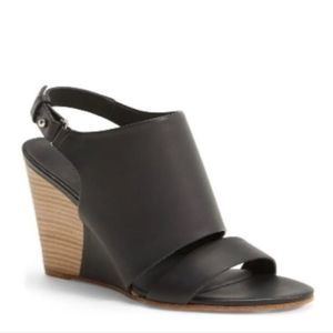 Vince Karen Wedge Glove Sandal in Black size 9.5